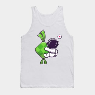 Cute Astronaut With Ketupat Cartoon Tank Top